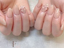 フルゥ エビス(fl EBISU.)/リボン/シンプル/ベージュネイル