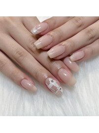 チェック×ツイードネイル