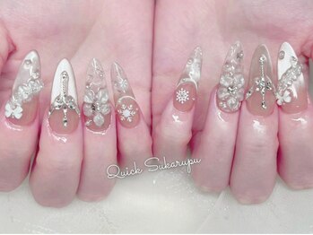 秋ネイル/上品/ロングネイル