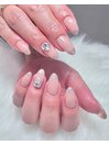 シルバーラメ/クリアネイル