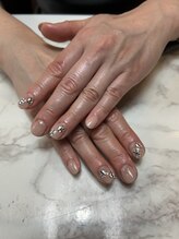 ネイルベース ネイル ケア サロン ミウラ(miura)/ヌーディーフラワーネイル