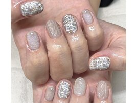 ツイード×ニットネイル