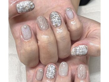 クラル 平塚店(CURAR)/ツイード×ニットネイル