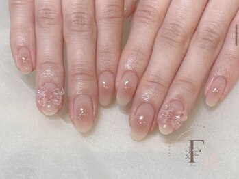 チーク/リボン/ワンホンネイル