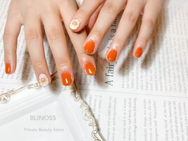 テラコッタオレンジ×フラワー