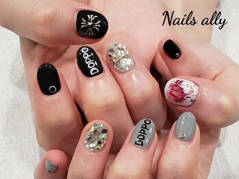 ネイルズアリー 立川店(Nails ally)/痛ネイル×ネイルプリンター×黒