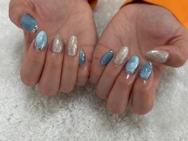 ラメ/マグネット/ブルー/ミラー