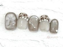ネイルメゾン 池袋店(NAIL MAISON)/マグレオパードリボン￥10550