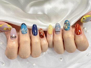 ネイルネージュ 錦糸町(Nail Neige)/持ち込み/手書きアート/冬ネイル