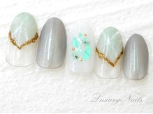 ラグジュアリー ネイルズ(Luxury Nails)/ニュアンス◇大理石風Nail