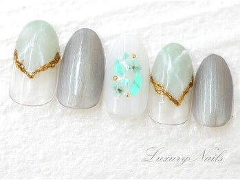 ラグジュアリー ネイルズ(Luxury Nails)/ニュアンス◇大理石風Nail