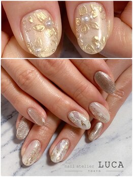 ネイルアトリエルカ(nail atelier LUCA)/W-569 大人ブライダルネイル