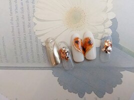 秋のハートネイル