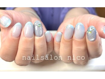 ニコ(nico)/水色アートネイル