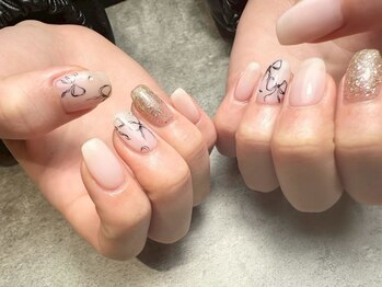 サンカリネイル バイ ヴァラ イオンモール新居浜店(sankari nail by VALLA)/韓国VALLANAILニュアンスリボン
