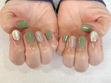 アルティノ ネイル ガーデン(altino nail garden)/グリーン/ニュアンス/シンプル