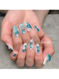 夏　ニュアンスネイル