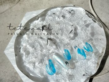 テテネイル(tete.nail)/クリアドロップ×オーロラ蝶々