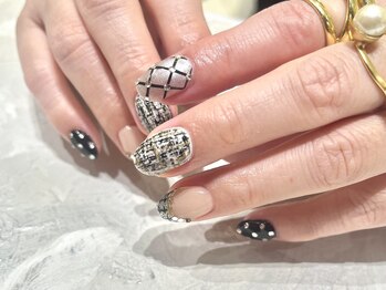 ワールド ビューティ ヴィヴァルト 宝塚店(WORLD BEAUTY VIVALTO)/ツイードネイル