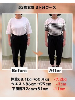 くさば整骨院/53歳女性/ダイエット3か月コース