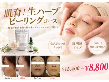 ホリスティックエステ/イーズ ピオレ姫路店の写真/【肌育×透明感UP◎生ハーブホワイトピーリング体験￥8,800】美白ケア・ツヤ肌◎剥がすのではなく、育てる