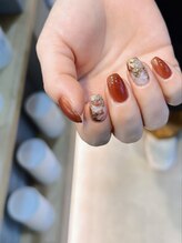 ネイルズキュー(NAILS CUE)/秋ネイル/テラコッタ/ブラウン