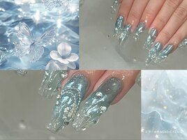 氷ブルーネイル#スカルプ#新宿