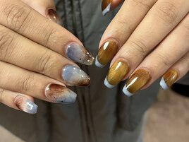 ブルーフレンチネイル