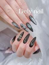 デリーネイル(Dely_nail)/漆黒のマグネットゴシックネイル