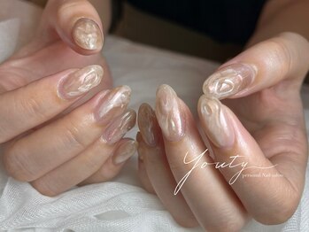 ユーティーネイル(Youty Nail)/淡ピンクミラーネイル