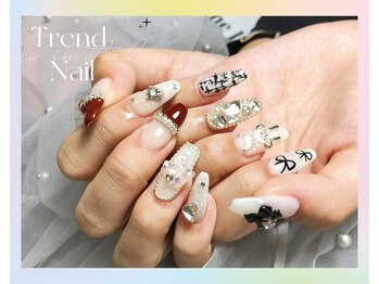 トレンドネイルスタジオ(Trend Nail Studio)/150分 10本長出しアート+パーツ