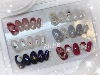 ネイルアンドまつげエクステ リッチエイト 原宿店(Rich8)の写真/定額とは思えないボリューム感が大人気！【オフ無料*ハンド定額￥6980~/フット定額￥7980~】色・配置変更◎