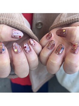 バレンタインネイル♪ハートホロ