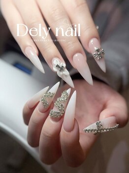 デリーネイル(Dely_nail)/白ゴシックの誘惑陶器フラワー