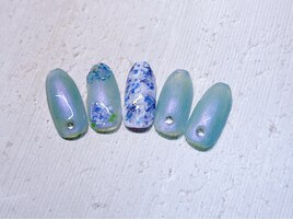紫陽花モチーフネイル