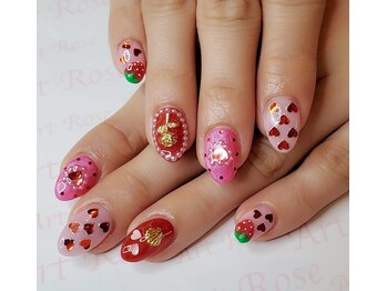 ネイルサロンアンドネイルスクールアートローズ 町田店(Art Rose)/ストロベリーネイル