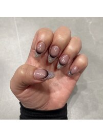 ラメフレンチネイル