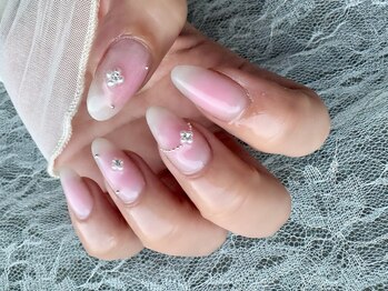 ネイルアイラッシュサロン ジョアアンジェ 難波店(joie ange)/チークネイル　ワンホン　