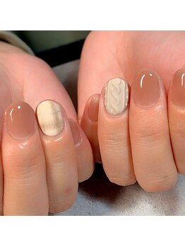 ニット×チェック