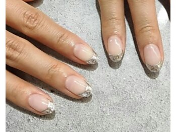 ネイルアンドまつげエクステ テラ 銀座店(Terra)/ジェル付け放題 ガラスフレンチ