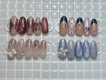 ジョアネイル(JOA Nail)/アーガイル/フレンチ/リボン/冬