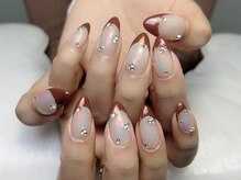 カナネイル(KANA.nail)/持ち込みフレンチにミラーネイル