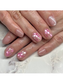 リノネイル(Lino Nail)/桜デザインネイル/オフィス