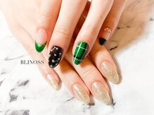 ブリノス(BLINOSS)/クリスマス☆チェックネイル