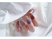 ネイル フライガール(nail FLY GIRL)/フラワーとドットネイル