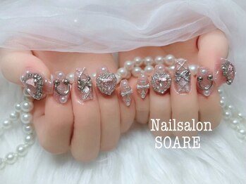 ネイルサロンソアレ(SOARE)の写真/【パーツ全500種類以上★】ご要望に合わせて作るネイルカラーで満足度◎ニュアンスアートもお任せ下さい！