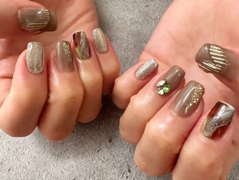 エムスラッシュ ネイル センター北店(M.SLASH)/秋のニュアンスネイル