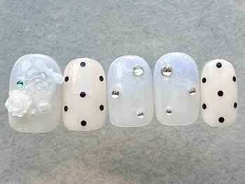 ネイルメゾン 天神店(NAIL MAISON)/バラリボンガーリー¥8500