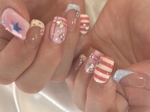 マラマネイル(Malama Nail)/手書きアート/フレンチ/チェック