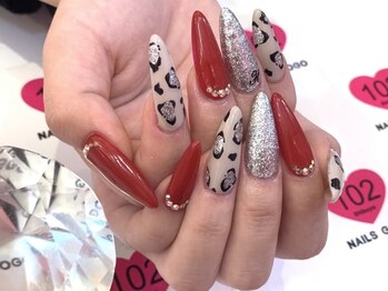 冬 豹柄 ヒョウ柄 赤 渋谷 Pg ネイルサロン ネイルズゴーゴー 渋谷店 Nailsgogo のフォトギャラリー ホットペッパービューティー